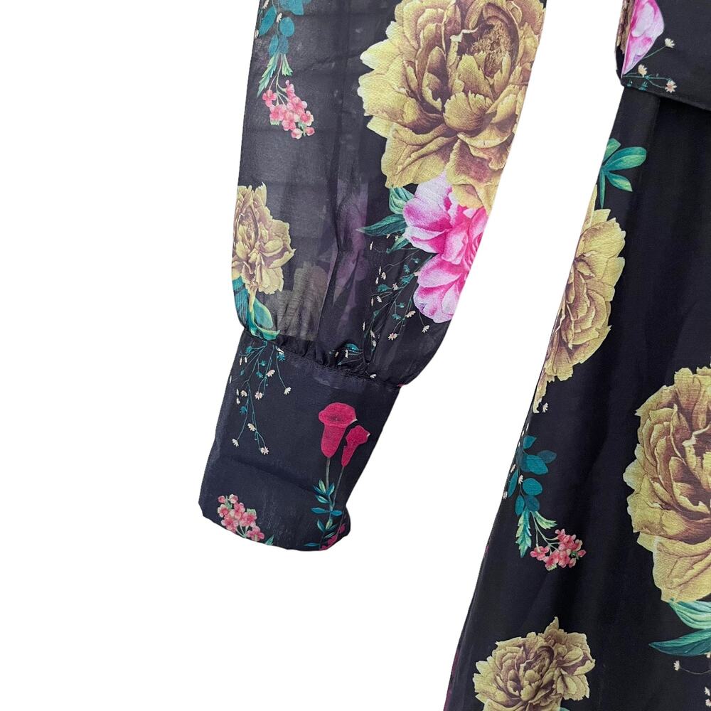 Beulah Style floral fit and flare midi shirt dress size Small - Picture 7 of 13